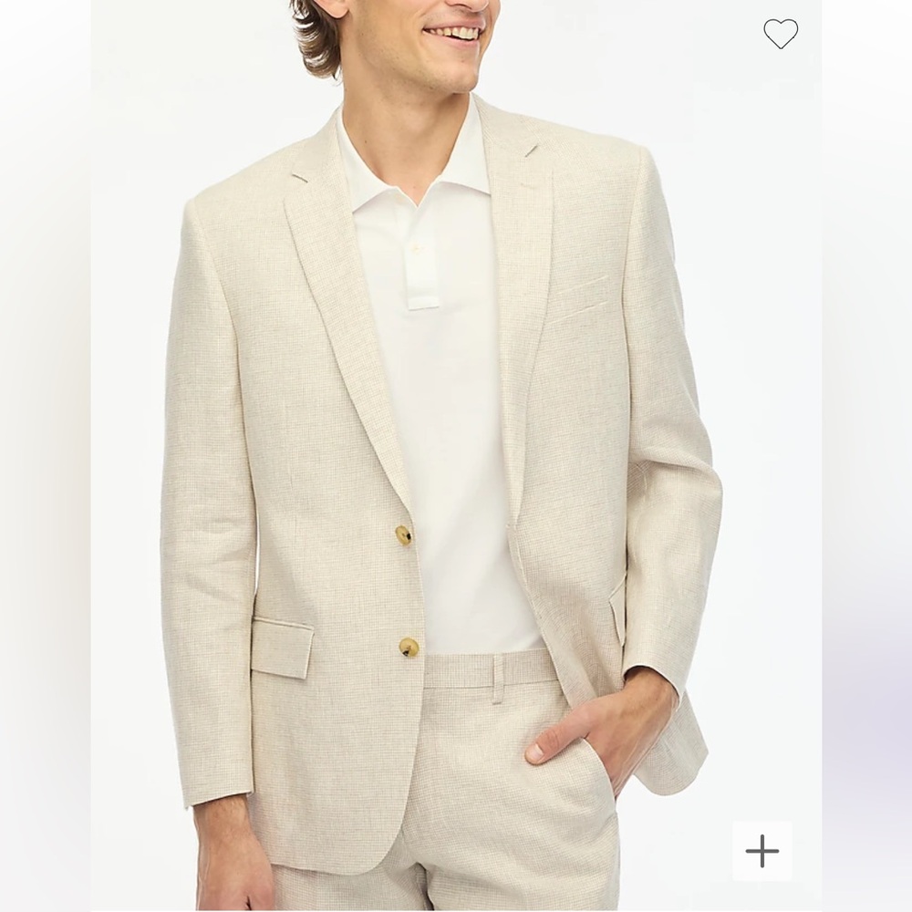 NWT J. Crew slim fit Thompson linen suit jacket blazer 36R $398 Wedding Easter